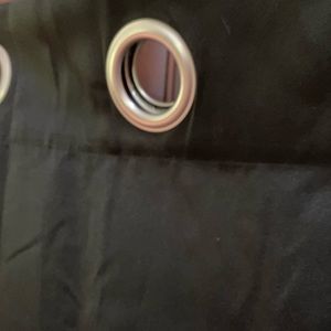 🎁2/$12  INTERIORS BY DESIGN CHARCOAL/ BLACK SILVER RING CURTAINS EACH 37W X 62L